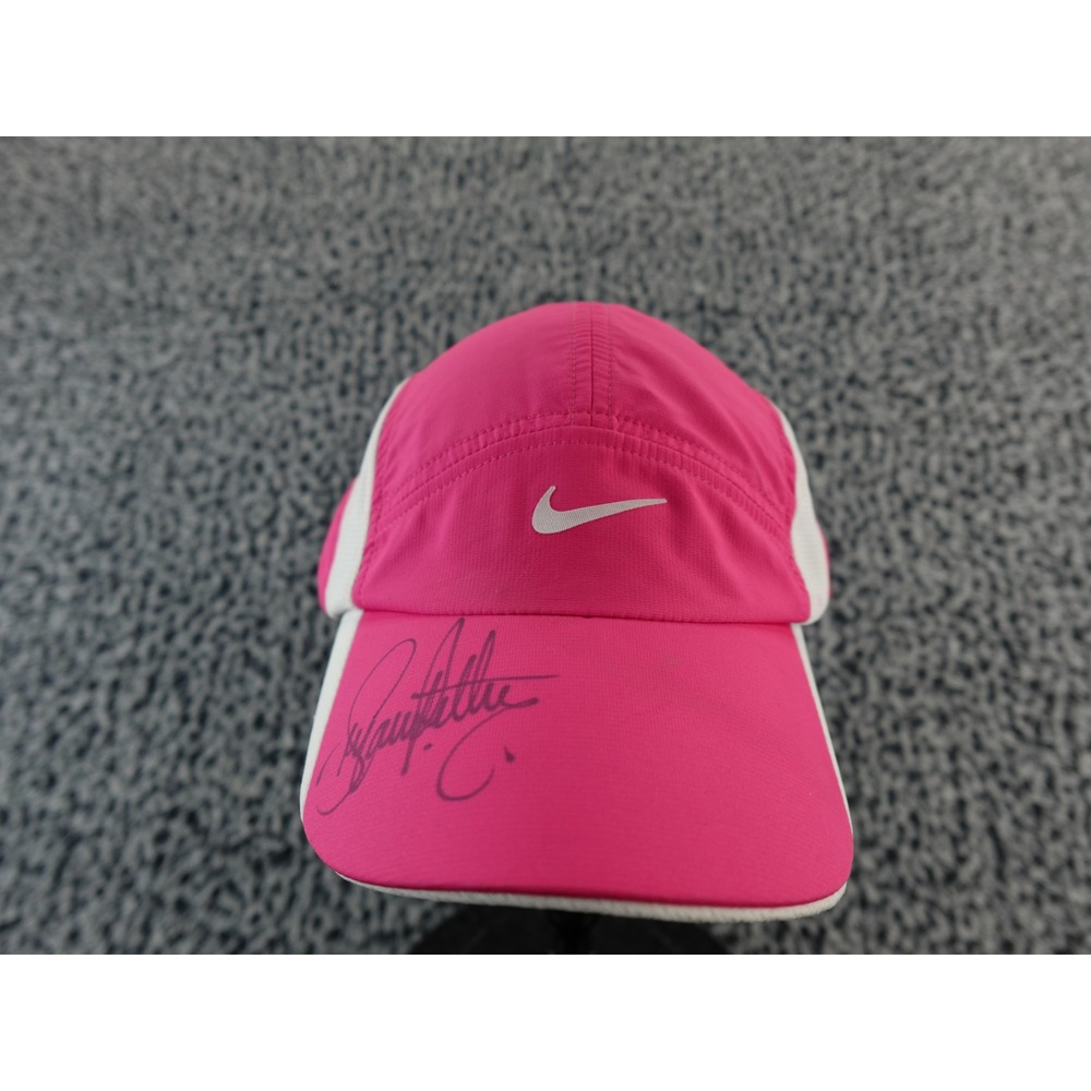 Nike Golf Women's Pink White Performance Baseball Cap Autographed